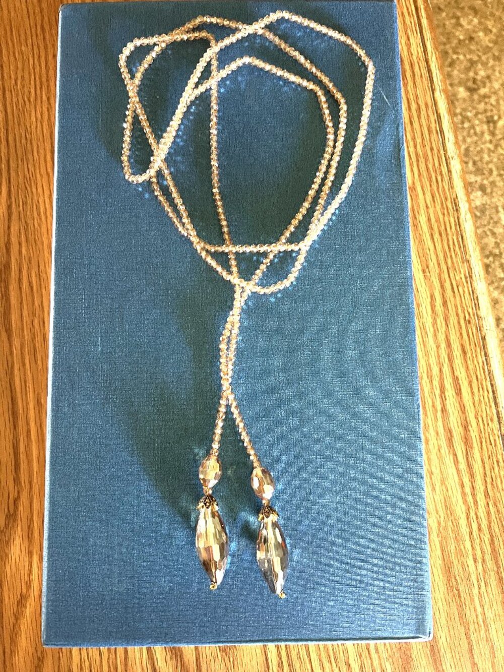 Crystal Lasso Lariat Pendulum Necklace